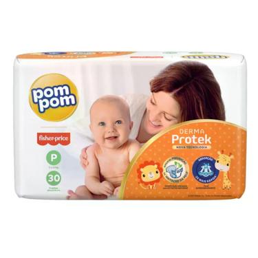 Imagem de Fralda Pompom Derma Protek Tam P - 30 fraldas - OFERTA
