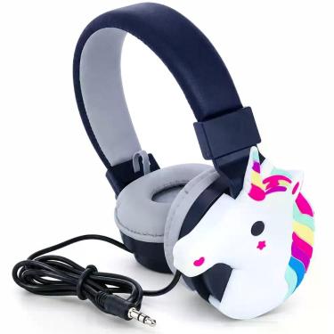 Imagem de Fone ouvido headset cartoon unicornio crianca infantil c/microfone e c