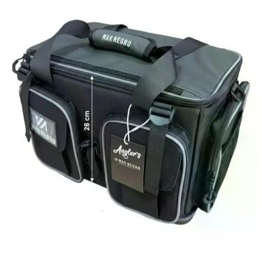 Imagem de Bolsa Mar Negro Anglers 20318 4 Estojos 37x24x28cm Pesca Nylon Reforça