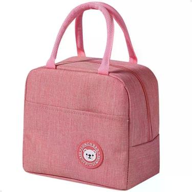 Imagem de Bolsa Térmica Marmita Lorben Sacola Lancheira Marmiteira Academia Passeios Escola Rosa