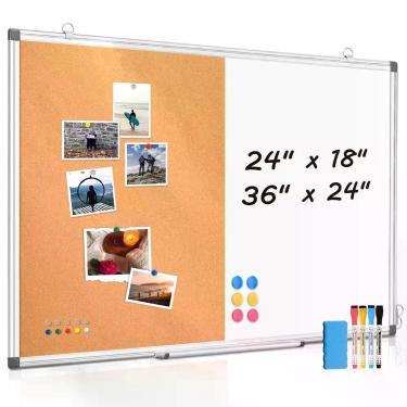 Imagem de Quadro Branco Magnético e Quadro de Cortiça WALGLASS 61x46 cm Combo