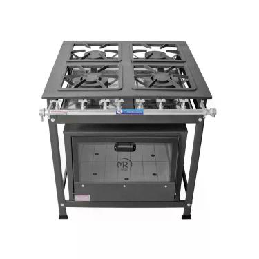 Imagem de Fogão Industrial 4 Bocas 2 Duplas Baixa Pressão Mr Fogões Com Forno P7 Tradicional