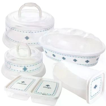 Imagem de Kit Boleira, Queijeira, Porta Pães, Porta Torradas e Porta Frios 5 peç