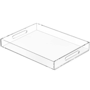 Imagem de Bandeja de servir NIUBEE acrílico transparente 30x40cm com alças