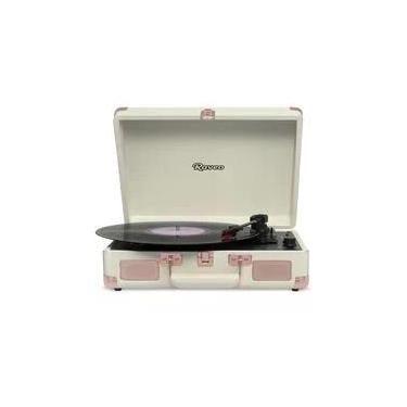 Imagem de Toca Discos Vitrola Raveo Sonetto - Bluetooth, MP3, USB Reproduz e Grava, Aux. 10W RMS Rose Gold