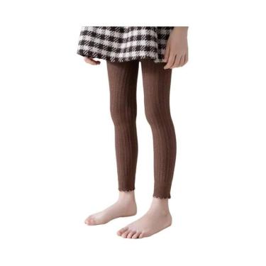 Imagem de Leggings De Algodão Com Renda Para Meninas, Calças Justas Para Criança