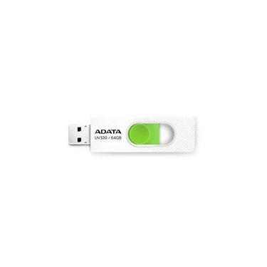 Imagem de Pen Drive 64GB ADATA UV320, USB 3.2, Retrátil, Branco e Verde - AUV320-64G-RWHGN