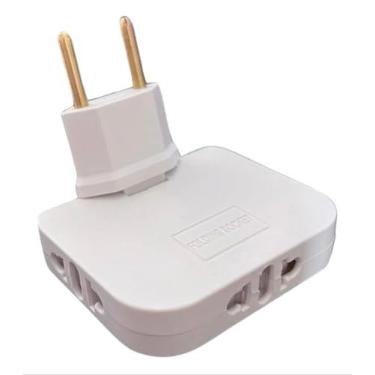 Imagem de Adaptador Tomada em T Articulado Reforçado Com 3 Saídas 10A Benjamin Flexível até 250v - Vendido por Q2TEK®
