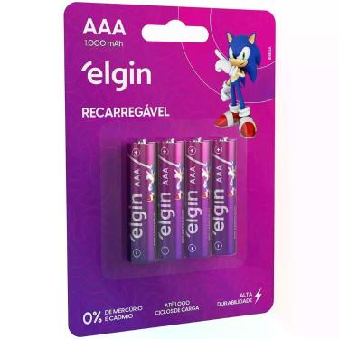 Imagem de Elgin Pilha Recarregável AAA 1000mAh NI-NH 1,2v - Cart. c/ 4 un, 4