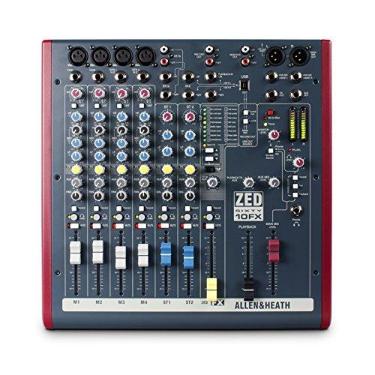 Imagem de Mesa de Som 8 Canais Balanceados (4 XLR + 4 P10) c/USB/Efeito/Phantom/1 Auxiliar - ZED 60 10 FX Allen Heath