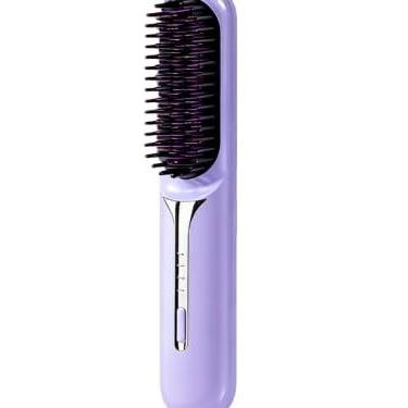 Imagem de Escova alisadora sem fio recarregável com íons negativos - alisamento/modelagem 2 em 1, compacta e portátil(roxo)