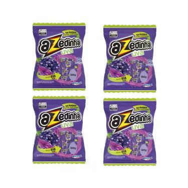 Imagem de Kit Bala Mastigável Uva Azedinha - Riclan 4 Unidades 500g