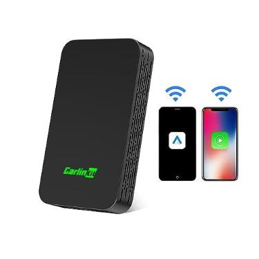 Imagem de Adaptador Wireless CarPlay & Android Auto CarlinKit 5.0 de 2023 para Carros com CarPlay com fio e Android Auto com Fio OEM (2015-2023), Suporte para Atualização Online, Conexão Rápida