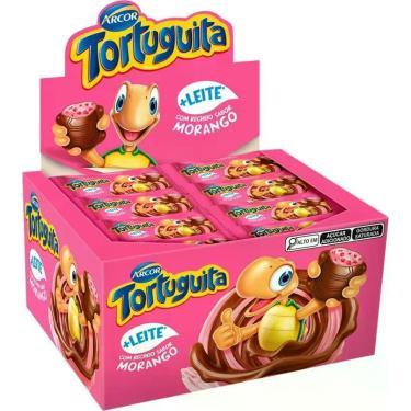 Imagem de Chocolate Tortuguita Morango Com 24 Unidades De 15,5g