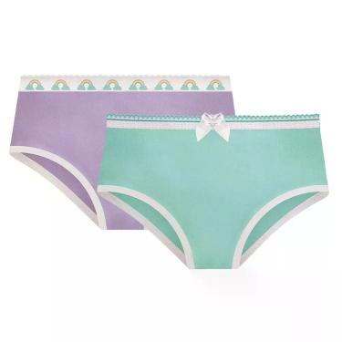 Imagem de Kit Com 2 Calcinhas Infantil Lisa Básica Selene Infanto Juvenil Para M