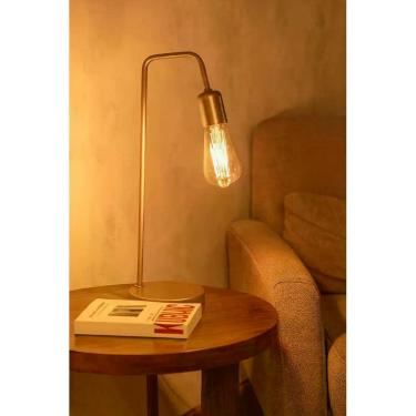 Imagem de Abajur de mesa L De Quarto Sala Retro Vintage Industrial Bivolt Dourad