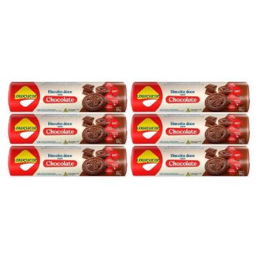 Imagem de Kit 6 biscoito doce diet zero lactose chocolate 95g lowçucar