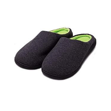 Imagem de Bestgift Espuma de Memória de Gel de Recuperação Lenta SBR Resistente a Pisar em Chinelos de Pano TPR verde cinza escuro 40-41