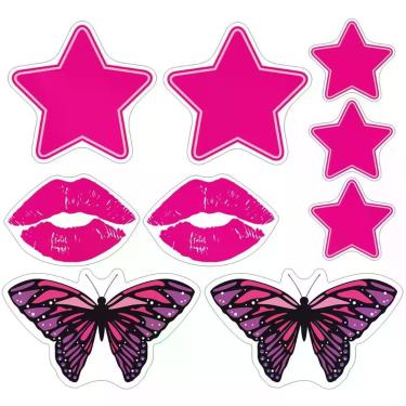Imagem de Mini Kit Adesivo Para Capacete Estrela Rosa