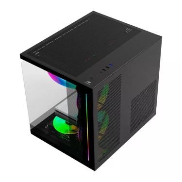 Imagem de Gabinete Gamer Aquarius MT-G810WHV2 Aquário Micro ATX e Mini ITX Vidro Temperado com Suporte para Water Cooler Preto