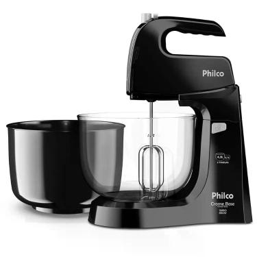 Imagem de Batedeira Philco 550W Preta Crome Base Cristal Duo Turbo, 220V