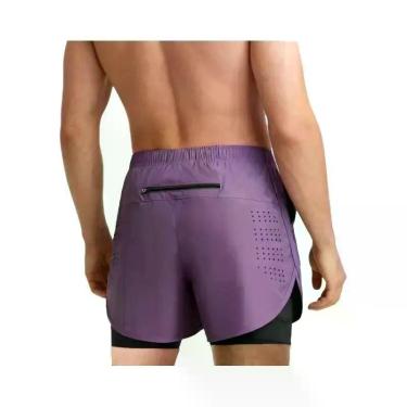 Imagem de Shorts De Treino Masculinos 2 Em 1 De Secagem Rápida Para Corrida E Fi