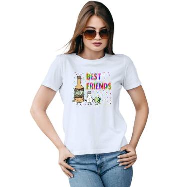 Imagem de Baby Look Carnaval Best Friends Tequila Personalizada Feminina Adulto 