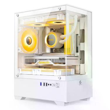 Imagem de Gabinete Gamer R31W Tower Micro Atx Mini Itx em Aço com 3 Fans Fixas Coloridas Branco BR-X