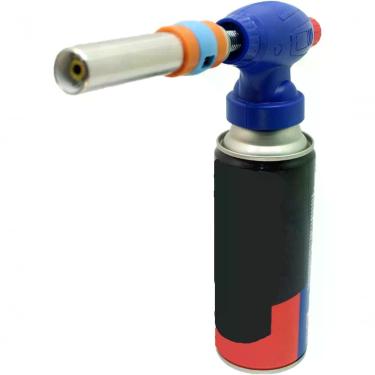 Imagem de Kit Refil Gás De 400ml E Isqueiro Maçarico Culinário Azul