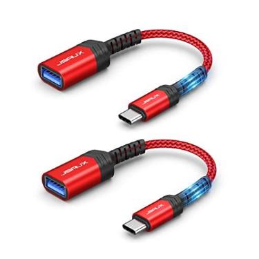Imagem de JSAUX Adaptador USB C para USB [pacote com 2], cabo OTG tipo C 3.0 em movimento tipo C macho para adaptador USB A fêmea compatível com MacBook, iPhone 16 Pro Max/16 Plus/16e/15, Samsung Galaxy S25/S24