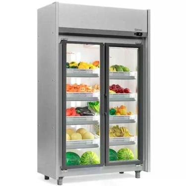 Imagem de Refrigerador Vertical Auto Serviço Hortifruti 2 Portas Geas2p Inox 220V Gelopar