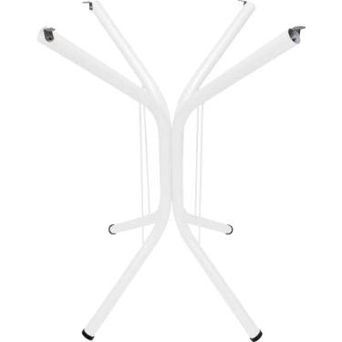 Imagem de Pé Base Isa 75cm Mesa Cozinha Jantar Madeira Granito Marmore Quadrado ou Redondo (Branco)