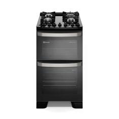 Fogão 4 bocas Electrolux Preto Experience Mesa de Vidro, 2 Fornos e Grade de Ferro Fundido (FE4DB) 220V