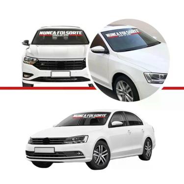 Imagem de Adesivo Parabrisa Carro Nunca Foi Sorte Sempre Foi Deus 90x12cm Branco E Vermelho