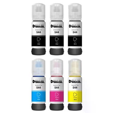 Imagem de Kit 06 Refil de Tinta Para T544 para impressora Ecotank Epson L3150 - 