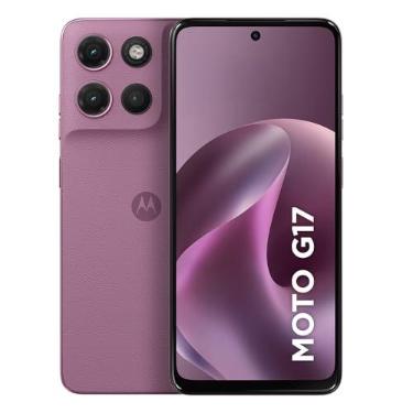 Imagem de Smartphone Motorola Moto G17 4G - 128GB 4GB RAM + 8GB RAM Boost camera 50MP Sony Lytia 600, tela FHD+ 60hz, bateria 5200 mAh - Rosa