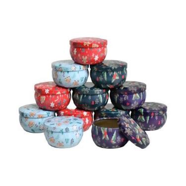Imagem de Latas De Velas Com Estampa Floral, 12 Peças, Recipientes Redondos DIY 