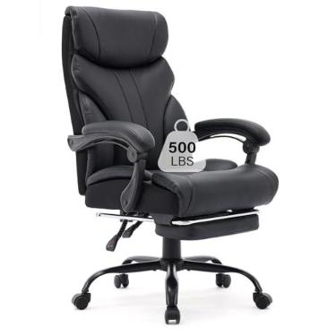 Imagem de GAOMON Cadeira de escritório grande e alta - 226 kg, assento largo, cadeira executiva ergonômica com encosto alto e apoio para os pés, preta