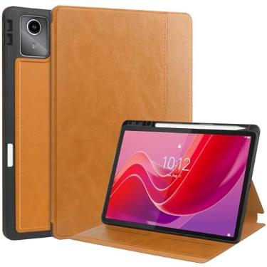 Imagem de Capa de poliuretano para Lenovo Tab M11/Tab K11 LTE 11 TB-330FU/330XU com suporte para caneta S, suporte de visualização em vários ângulos com bolso, capa traseira de TPU à prova de choque para
