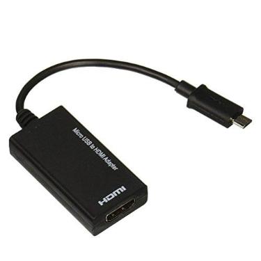 Imagem de Adaptador Micro USB para HDMI MHL HDMHL HDTV da LEDMOMO com cabo de 20 cm para smartphones e tablets (preto)