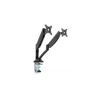 Imagem de Suporte de Mesa Articulado para 2 Monitores de 10"" a 27"" FlexiSpot F7D, Ajustes com Pistão a Gás, VESA, Preto - F7DB