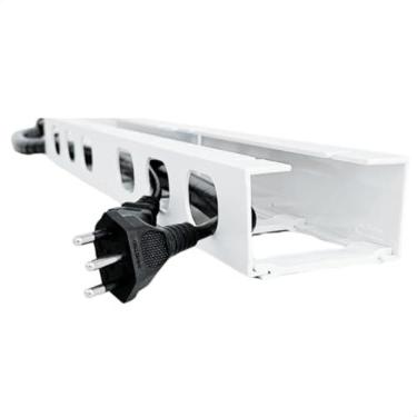 Imagem de Organizador de Cabos e Fios oculto Baixo Mesa Guia de Cabos horizontal Modulado organiza 1 Metro - Branco
