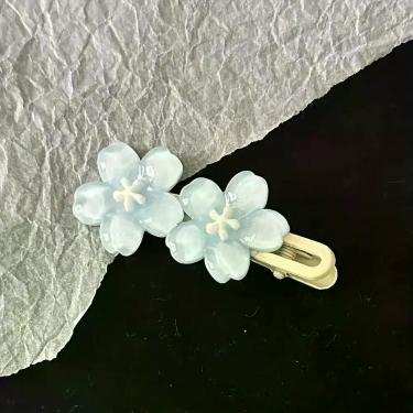 Imagem de Clipe De Cabelo Em Forma De Flor Colorida Com Cinco Pétalas Para Mulhe