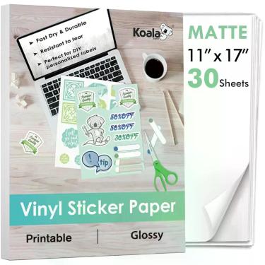 Imagem de Papel Adesivo Vinil KOALA PAPER 28x43 cm Fosco 30 Folhas