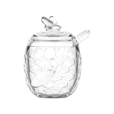 Imagem de Açucareiro Bee De Vidro Com Colher 230ml Transparente - Hauskraft