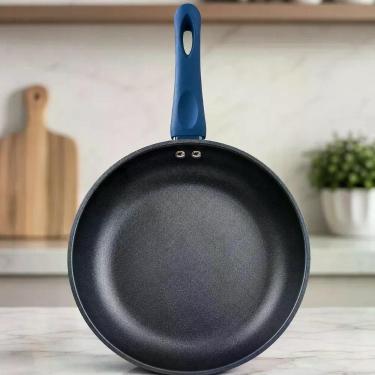 Imagem de Frigideira Revestimento Nanocerâmico 24cm Antiaderente Alumínio com Revestimento Nanocerâmico 24CM Cabo de Silicone Azul