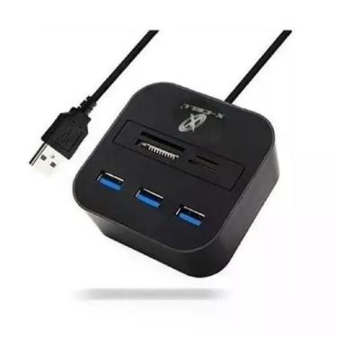 Imagem de Hub 3 Portas Usb 3.0 -Leitor Cartão Micro Sd, M2, Ms Pro Duo