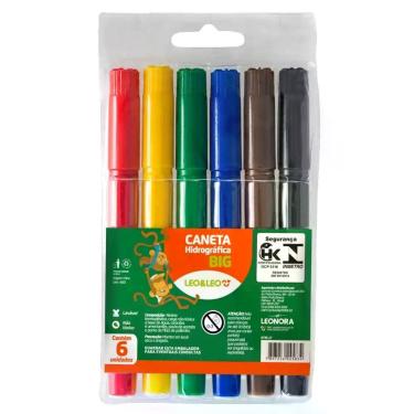 Imagem de Caneta Hidrografica Leo e Leo BIG Jumbo 6 Cores - Leonora