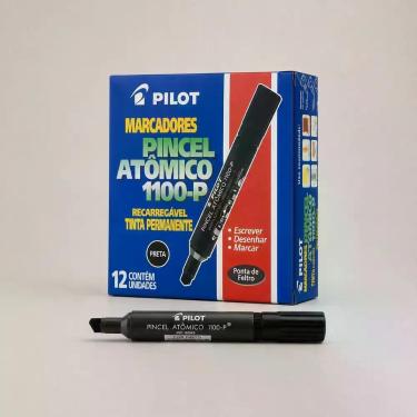 Imagem de Pincel Atômico Marcador Canetão 1100-p Pilot Caixa Com 12 Un, Preto
