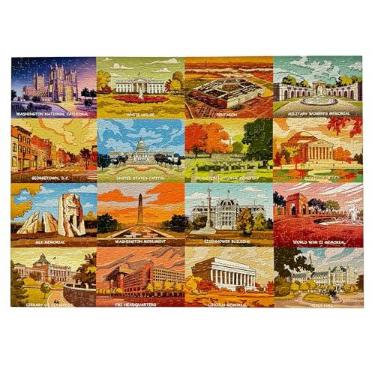 Imagem de MEMO GAMES Quebra-Cabeça De 1000 Peças Para Adultos, Pontos Turísticos Washington D.C. - Quebra-Cabeças Coloridos, Tamanho 28X20"